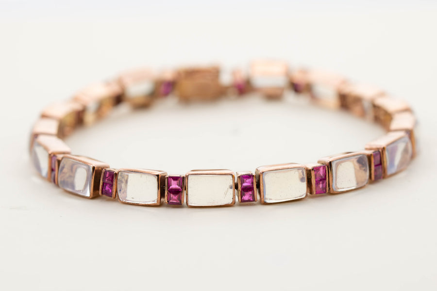 Rectangular Collet Set Bracelet