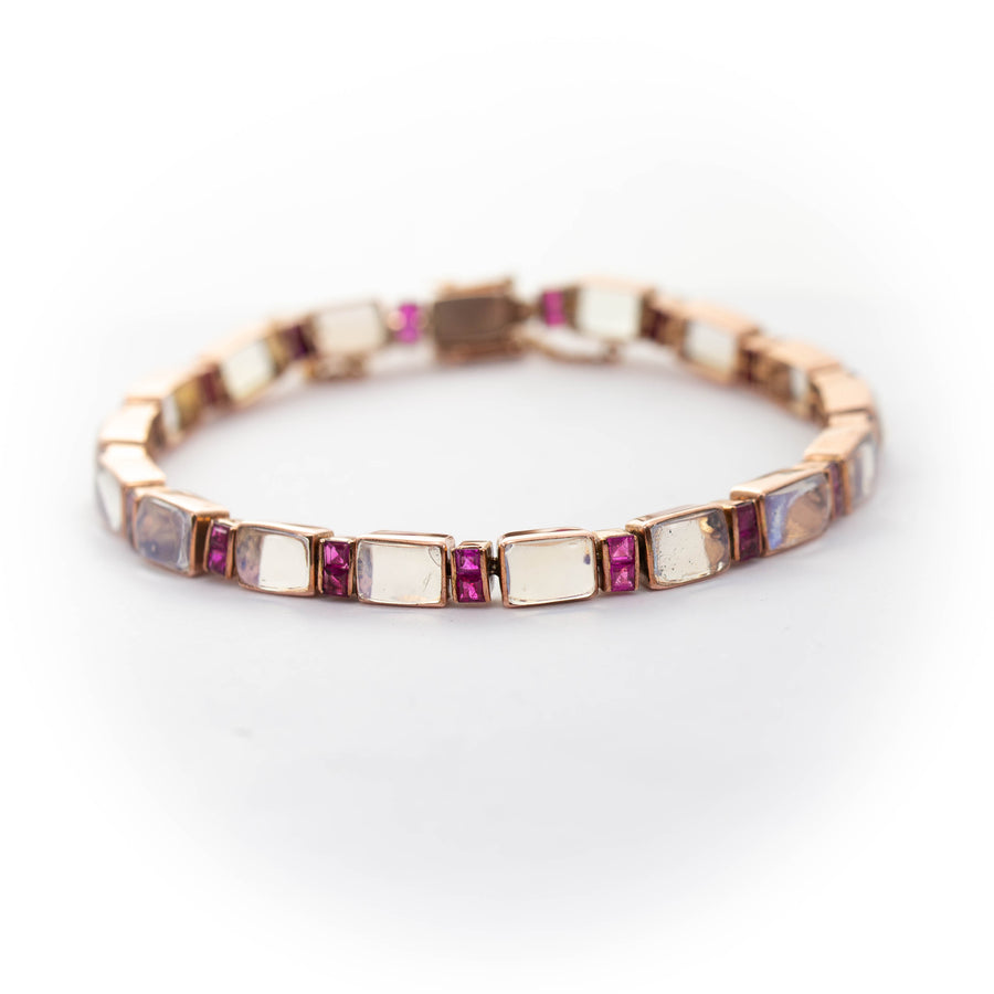 Rectangular Collet Set Bracelet