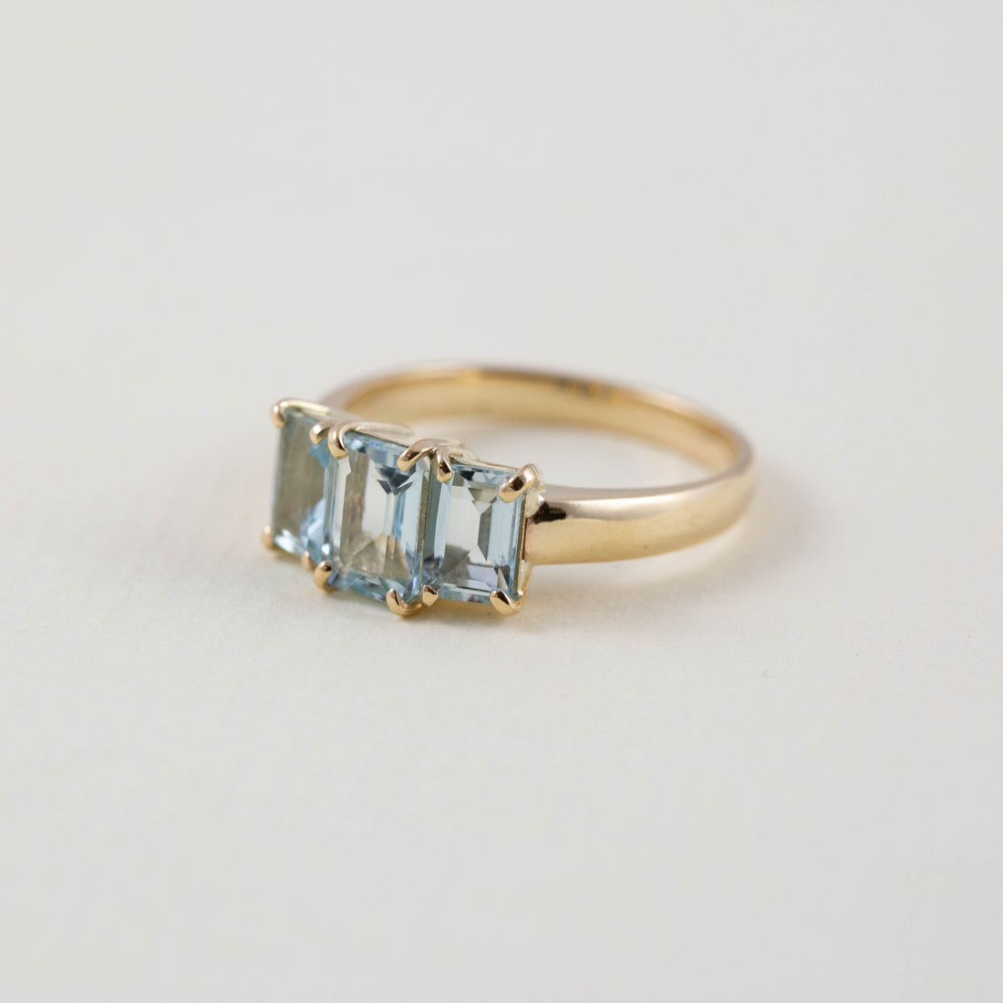 Large Rectangular Three Stone Ring