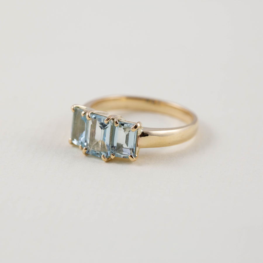 Large Rectangular Three Stone Ring