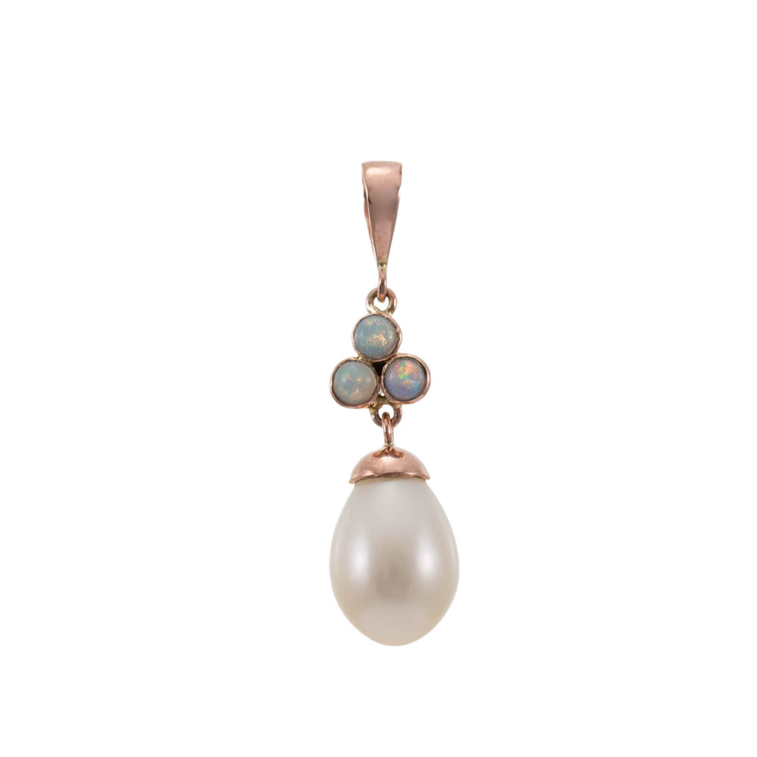 Teardrop & Pearl Trefoil Pendant