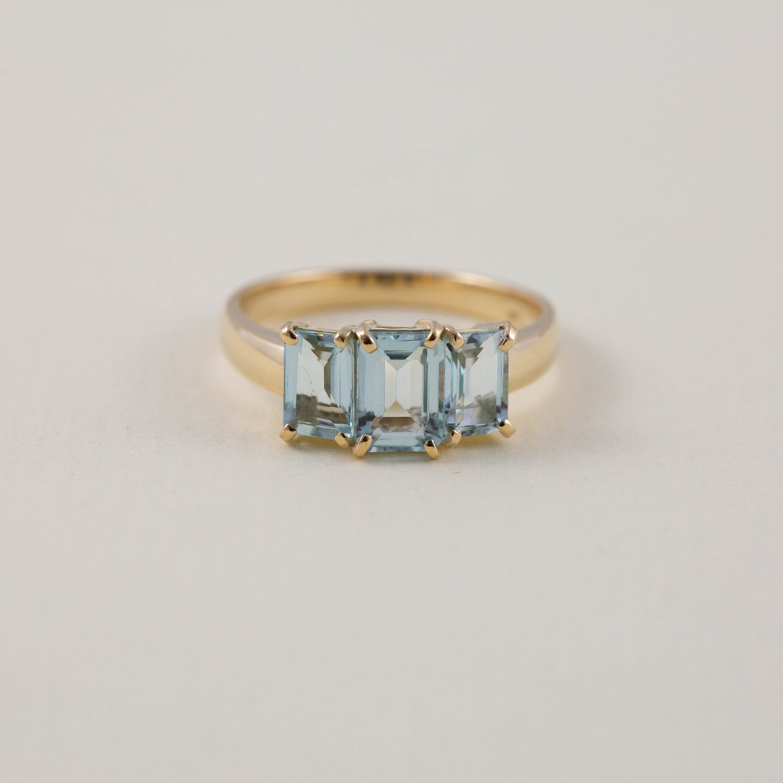 Large Rectangular Three Stone Ring