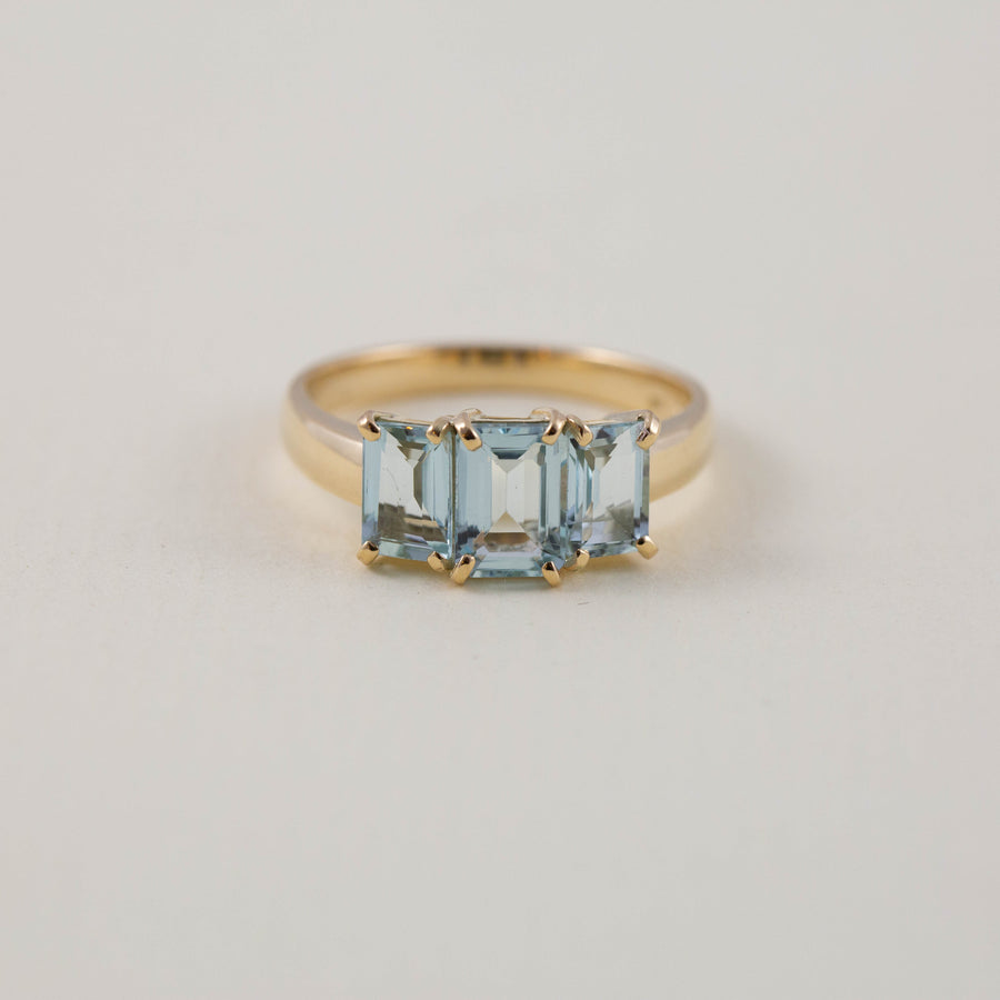 Large Rectangular Three Stone Ring