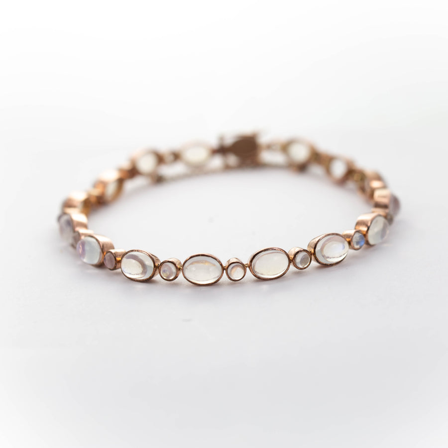 Oval & Round Collet Set Bracelet