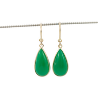 Long Teardrop chrysoprase earrings