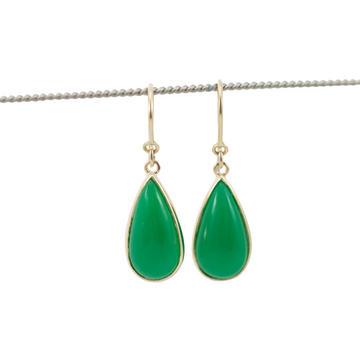 Long Teardrop chrysoprase earrings