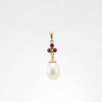 Teardrop & Pearl Trefoil Pendant