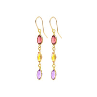 Bezel Triple Drop Earrings