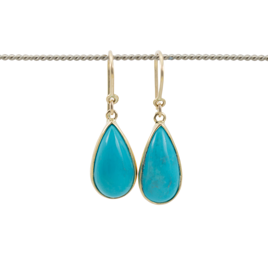 Large teardrop turquoise earrings