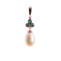 Teardrop & Pearl Trefoil Pendant